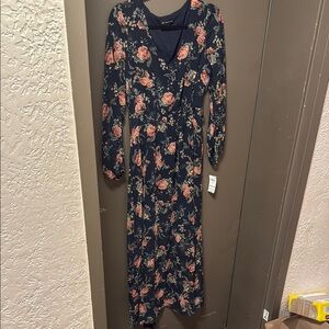 INC International Concepts Pink and Orange Long Sleeve Sundress